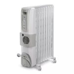 DELONGHI 12 Fin Oil Filled Radiator Room Heater with Fan (White)