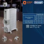 DELONGHI 12 Fin Oil Filled Radiator Room Heater with Fan (White)