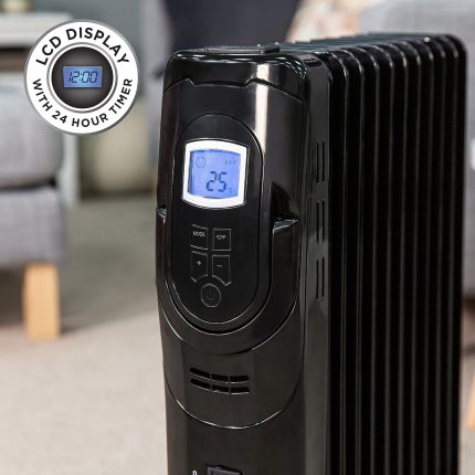 Russell Hobbs 2500W/2.5KW Oil Filled Radiator, 11 Fin Portable Electric Heater