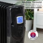 Russell Hobbs 2500W/2.5KW Oil Filled Radiator, 11 Fin Portable Electric Heater