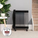 Russell Hobbs 2500W/2.5KW Oil Filled Radiator, 11 Fin Portable Electric Heater