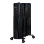 Zanussi 2000W/2KW Oil Filled Radiator, 9 Fin Portable Electric Heater – Black, Adjustable Thermostat with 3 Heat Settings, Safety Cut-off, 20 m sq Room Size, ZOFR5003B, 2 Year Guarantee, Made in ITALY.