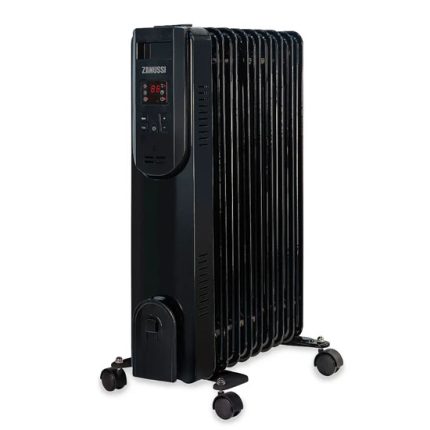 Zanussi 2000W/2KW Oil Filled Radiator, 9 Fin Portable Electric Heater – Black, Adjustable Thermostat with 3 Heat Settings, Safety Cut-off, 20 m sq Room Size, ZOFR5003B, 2 Year Guarantee, Made in ITALY.